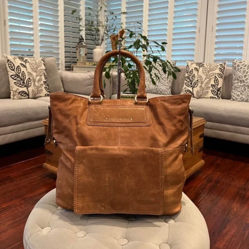GIVENCHY Borse  Distressed Leather Satchel Tote Bag